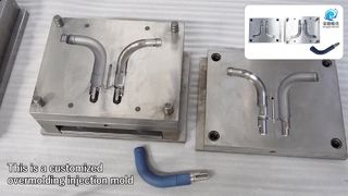 Stampaggio di inserti personalizzati per l'avvolgimento di plastica attorno a parti metalliche. Stampo per sovrastampaggio a iniezione