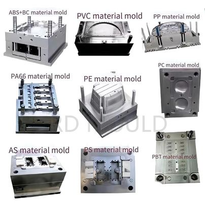 Stampo per iniezione di plastica su misura con costruzione in acciaio a colata per materiali ABS/PP/PS/PE/PVC/PA6/PA66 e progettazione a cavità multipla