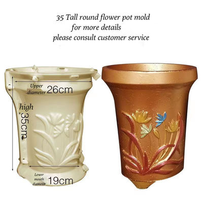 Parti di stampaggio a iniezione di plastica di precisione Stampi di vasi da fiori in cemento Disegno personalizzato