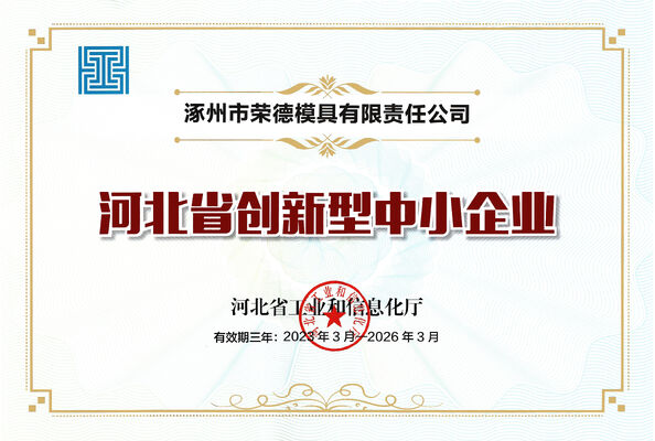 Cina Zhuozhou Rongde Mould Co., Ltd Certificazioni